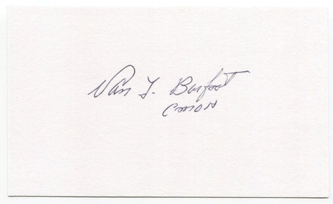 Van T. Barfoot Signed 3x5 Index Card Autographed Signature WWII Medal of Honor