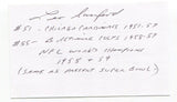 Leo Sanford Signed 3x5 Index Card Autographed NFL Football 1958 Baltimore Colts