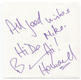 Barry Howard Signed Page Autographed Signature Inscribed "To Mike" 