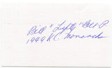 Bill "Lefty" Bell 3x5 Index Card Autographed Kansas City Monarchs MLB Debut 1949