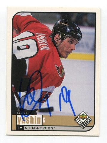 1998 Upper Deck Choice Alexei Yashin Signed Card Hockey Autograph NHL AUTO #144