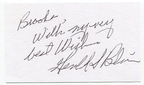 Gerald S. Blaine Signed 3x5 Index Card Autographed JFK Assassination Related