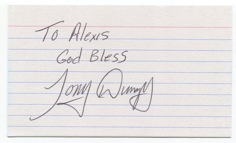 Tony Dungy Signed 3x5 Index Card Autographed Signature Football Coach HOF
