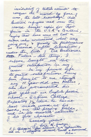 George Eric Rowe Gedye Signed Letter Autographed Signature Intelligence Officer