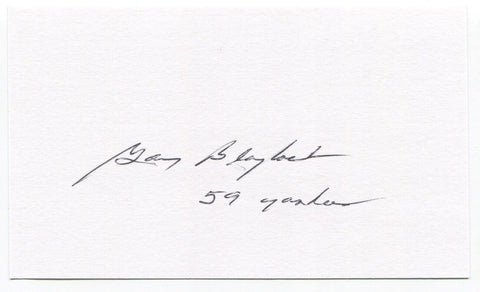 Gary Blaylock Signed 3x5 Index Card Autograph Baseball 1959 New York Yankees