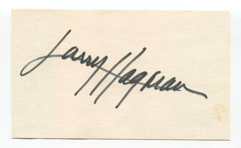 Larry Hagman Signed 3x5 Index Card Autographed Actor Dallas