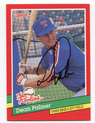 1990 Donruss The Rookies Dean Palmer Signed Baseball Card Autographed AUTO #48