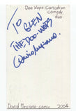 David Mesiano Signed 3x5 Index Card Autographed Signature Comedian Doo Wops