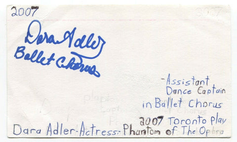 Dara Adler Signed 3x5 Index Card Autographed Actress Spirits Law and Order SVU