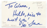 Joydrop - Tara Stone Signed 3x5 Index Card Autographed Signature Band