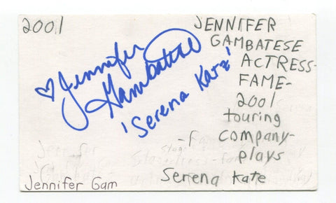 Jenn Gambatese Signed 3x5 Index Card Autographed Actress Law And Order