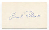 Frank Reberger Signed Index Card Autograph Baseball MLB Roger Harris Collection