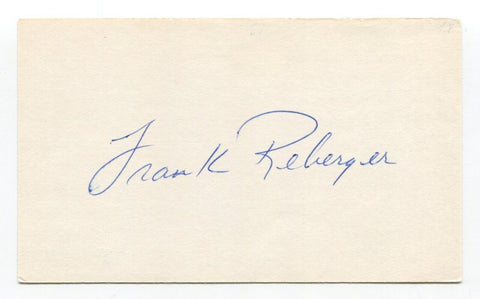 Frank Reberger Signed Index Card Autograph Baseball MLB Roger Harris Collection