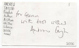 Andrew Taylor Signed 3x5 Index Card Autograph Signature Author
