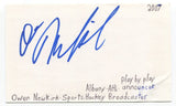 Owen Newkirk Signed 3x5 Index Card Autographed Sports Hockey NHL Broadcaster