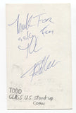 Todd Glass Signed 3x5 Index Card Autographed Signature Comedian