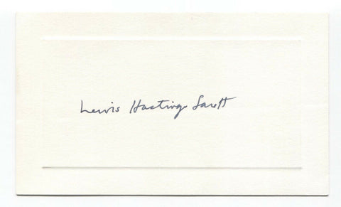 Lewis Hastings Sarett Signed Card Autographed Signature Scientist Chemist