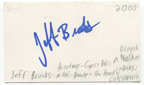 Jeff Brooks Signed 3x5 Index Card Autographed Actor Barney BJ