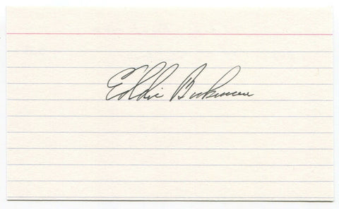 Eddie Bockman Signed 3x5 Index Card Autographed New York Yankees Debut 1946 MLB
