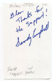 Mudmen - Sandy Campbell Signed 3x5 Index Card Autographed Signature Band