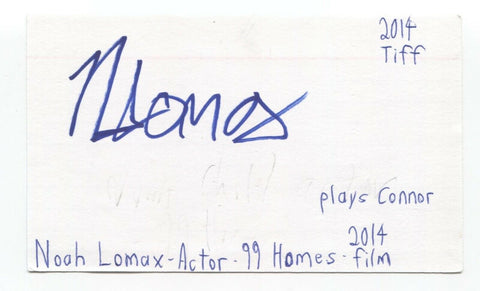 Noah Lomax Signed 3x5 Index Card Autographed Signature Actor Walking Dead