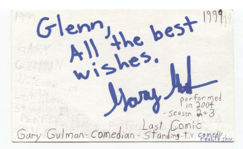 Gary Gulman Signed 3x5 Index Card Autographed Signature Comedian Actor