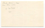 Claude Hoot Gibson Signed 3 x 5 Index Card Autographed NFL Football Raiders