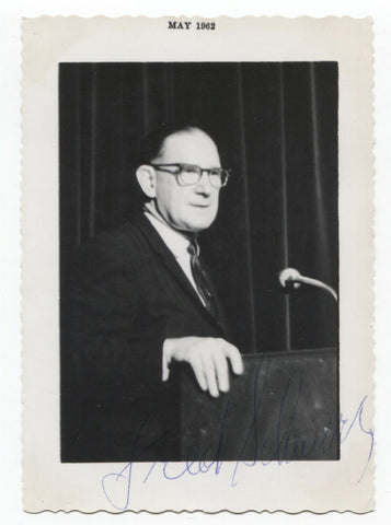 Fred Schwarz Signed Photo Autographed Signature Christian Activist Author