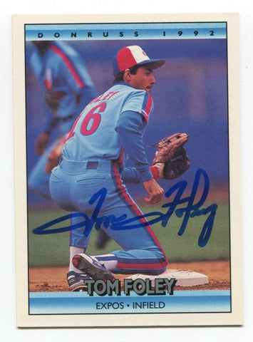 1992 Donruss Tom Foley Signed Card MLB Baseball Autographed #538