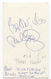 Paul Brady Signed 3x5 Index Card Autographed Signature Singer Musician