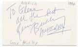 America - Gerry Beckley Signed 3x5 Index Card Autographed Signature