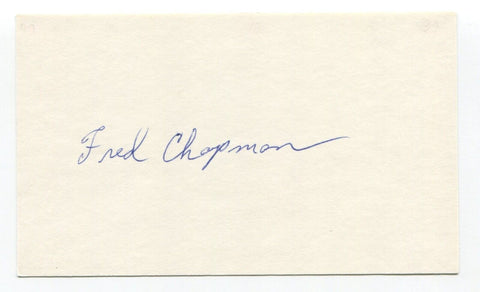Fred Chapman Signed Index Card Autographed Baseball MLB Philadelphia Athletics