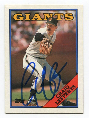 1988 Topps Craig Lefferts Signed Card Baseball MLB Autographed AUTO #734