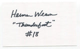 Herman Weaver "Thunderfoot" Signed 3x5 Index Card Autograph NFL Seattle Seahawks