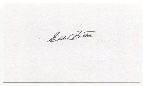 Eddie Fisher Signed 3x5 Index Card Autographed MLB Baseball 1966 Orioles