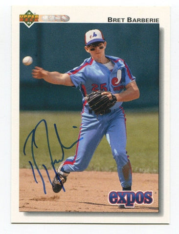 1992 Upper Deck Bret Barberie Signed Card Baseball MLB Autographed AUTO #363