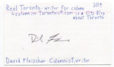 David Fleischer Signed 3x5 Index Card Autographed Canadian Writer