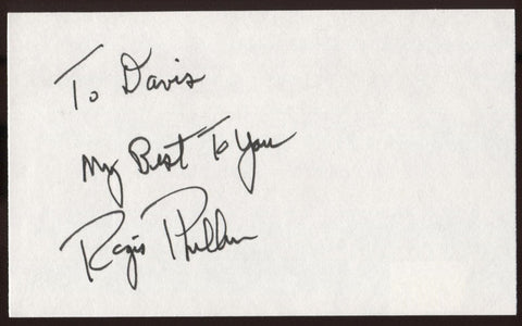 Regis Philbin Signed Index Card Signature Autographed AUTO