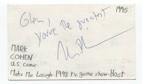 Mark Cohen Signed 3x5 Index Card Autographed Signature Comedian Comic Actor