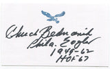 Chuck Bednarik 3x5 Index Card Autographed Signature Philadelphia Eagles HOF