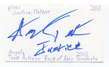 Angela Teek Signed 3x5 Index Card Autographed Actress Rock of Ages Baywatch