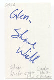 Shane Wiebe Signed 3x5 Index Card Autographed Signature Singer