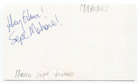 The Mahones - Mauro Sepe Signed 3x5 Index Card Autographed Signature Band