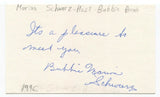 Marion Schwarz Signed 3x5 Index Card Autographed Signature Bubbie Break