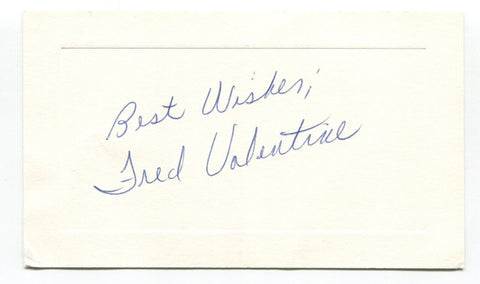 Fred Valentine Signed Card Autograph MLB Baseball Roger Harris Collection
