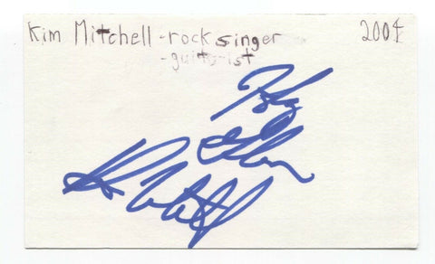 Kim Mitchell Signed 3x5 Index Card Autographed Signature Musician Singer