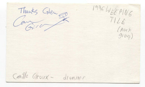 Weeping Tile Cam Giroux Signed 3x5 Index Card Autographed Signature