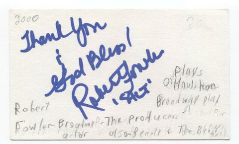 Robert Fowler Signed 3x5 Index Card Autographed Signature Actor