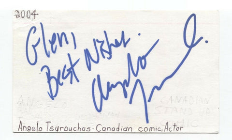Angelo Tsarouchas Signed Index 3x5 Card Autographed Signature Comedian Actor