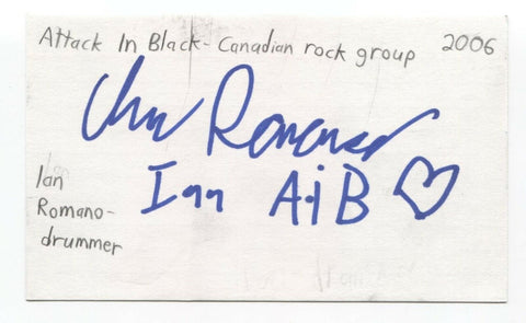 Attack In Black Ian Romano Signed 3x5 Index Card Autographed Signature